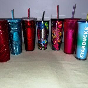 Starbucks Tall Reusable Tumblers - Red, Teal, Magenta, Blue, Multicolor